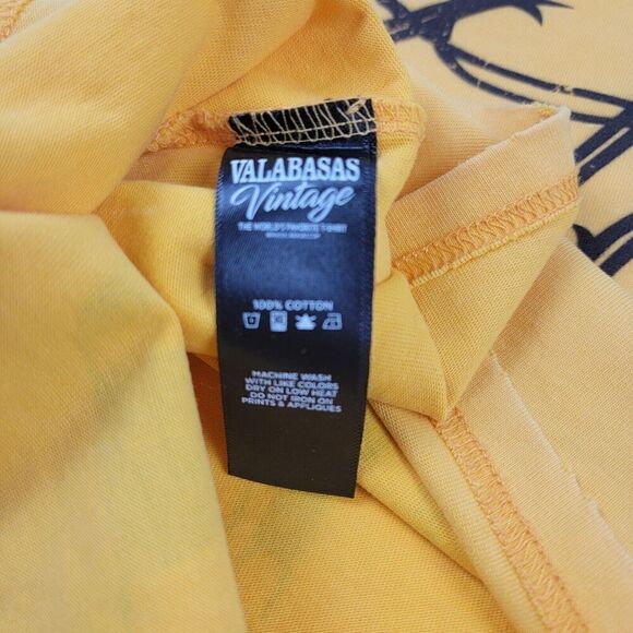 Valabasas Tattoo Shop Distressed Studded Tee T-Shirt Vintage Yellow Size XL Y2K - Picture 13 of 13